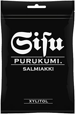 2 Bags x 44g of Sisu Salmiakki - Original - Finnish - Salmiak - Xylitol - Chewing Gum