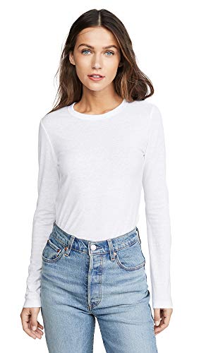 Z SUPPLY Women's The Triblend Long Sleeve Crew, White, Medium