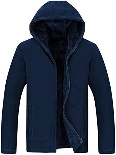 RRINSINS Men Slim Fit Lightweight Fleece Solid Polar Fleece Jacket Sweater Dark Blue S