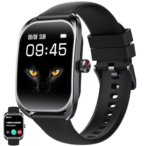 MYSHUN Reloj Inteligente Mujer con Llamadas, 2,01 Pulgada Smartwatch Hombre Deportivo con Podometro Pulsometro SpO2 Sueño Presion Arterial Actividad IP68 Reloj Digital para iOS Android (Negro)