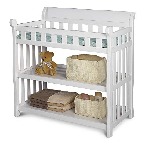 Delta Children Eclipse Changing Table, White and Waterproof Baby and