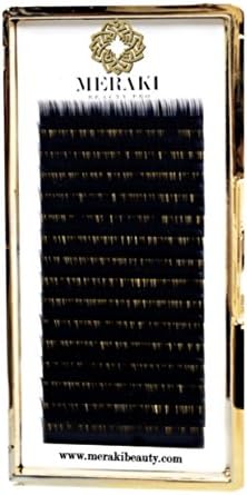Meraki Beauty Classic Eyelash Extension Tray- .07 Thickness, Mix Tray,Salon Use, Natural Soft Light Handmade Fake Eyelashes (D Curl - 9 MM)