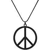 KIFEDSLJ Peace Sign Pendant Necklace Metal 1960s 1970s Hippie Necklace for Women Men Dressing Party Accessories