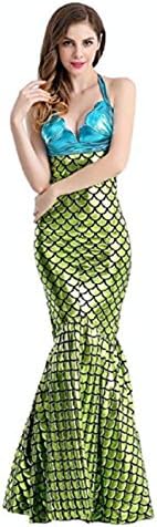 Adult Green Mermaid Dress w/Mermaid Tail Halloween Costume Clubbing Cosplay