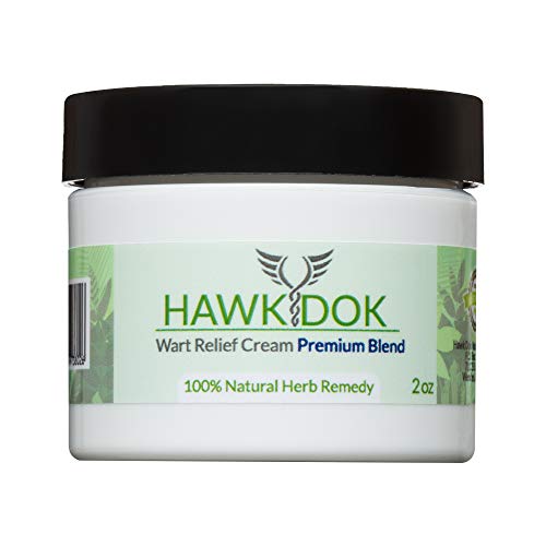 Hawk Dok Genital Wart Relief Cream, Herbal Natural Warts Relief Premium Blend for Men and Women – 2oz