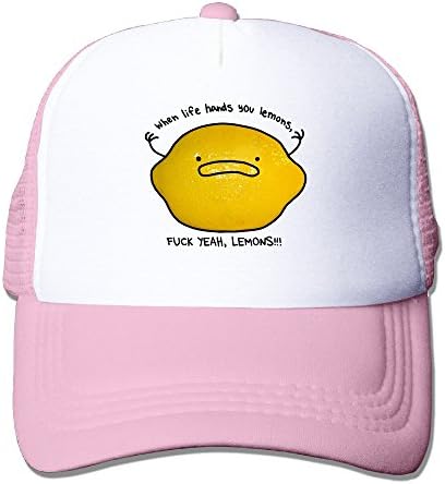 Uzhongquux Life Hands Me Lemons Summer Mesh Cap With Adjustable Snapback Strap Pink