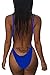 Viottiset Women's Cutout Thong One Piece Swimsuit High Cut Swimwear Sexy Monokini Blue Medium
