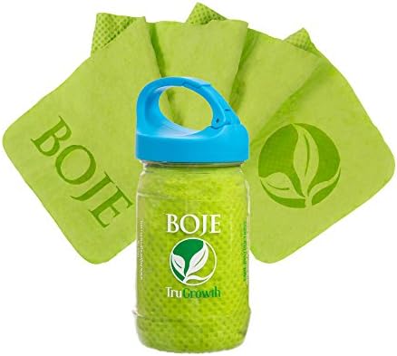 BOJE Cooling Chill Towel - Innovative Material Cools As Moisture Evaporates! Available in BLUE, LIME GREEN or PINK! New Design CLIP CAPIncludes Bonus e-book Package!!