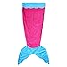 Fun Little Toys Soft Turquoise and Pink Long Mermaid Tail Blanket Blankie, Good for Camping, Birthday Family Easter