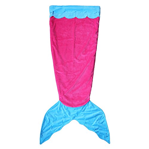 Fun Little Toys Soft Turquoise and Pink Long Mermaid Tail Blanket Blankie, Good for Camping, Birthday Family Easter