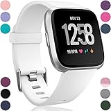 Wepro Replacement Bands Compatible with Fitbit Versa SmartWatch, Versa 2 Smart Watch and Versa Lite SE Sports Watch Band for Women Men, Small, White