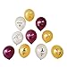Potter Party Birthday Balloons Wizard School Decoration Supplies, 30pcs, Latex Gold, Silver, Maroon