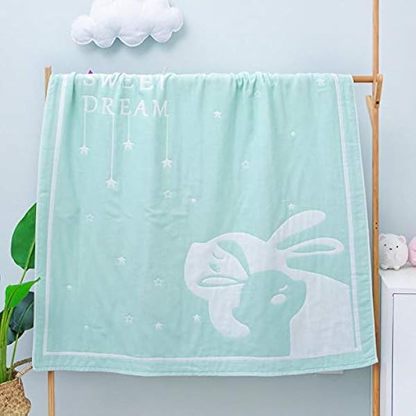 Couverture Bebe 6 Couches En Vert Mousselines De 100 Coton Pour Nacelle Siege Auto Poussette