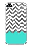 EVERMARKET(TM) Chevron Pattern Turquoise Grey White Plastic Case for iphone 6 (4.7)