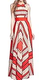 XQS Women's Elegant Floral Chevron Boho Seaside Fairy Dress