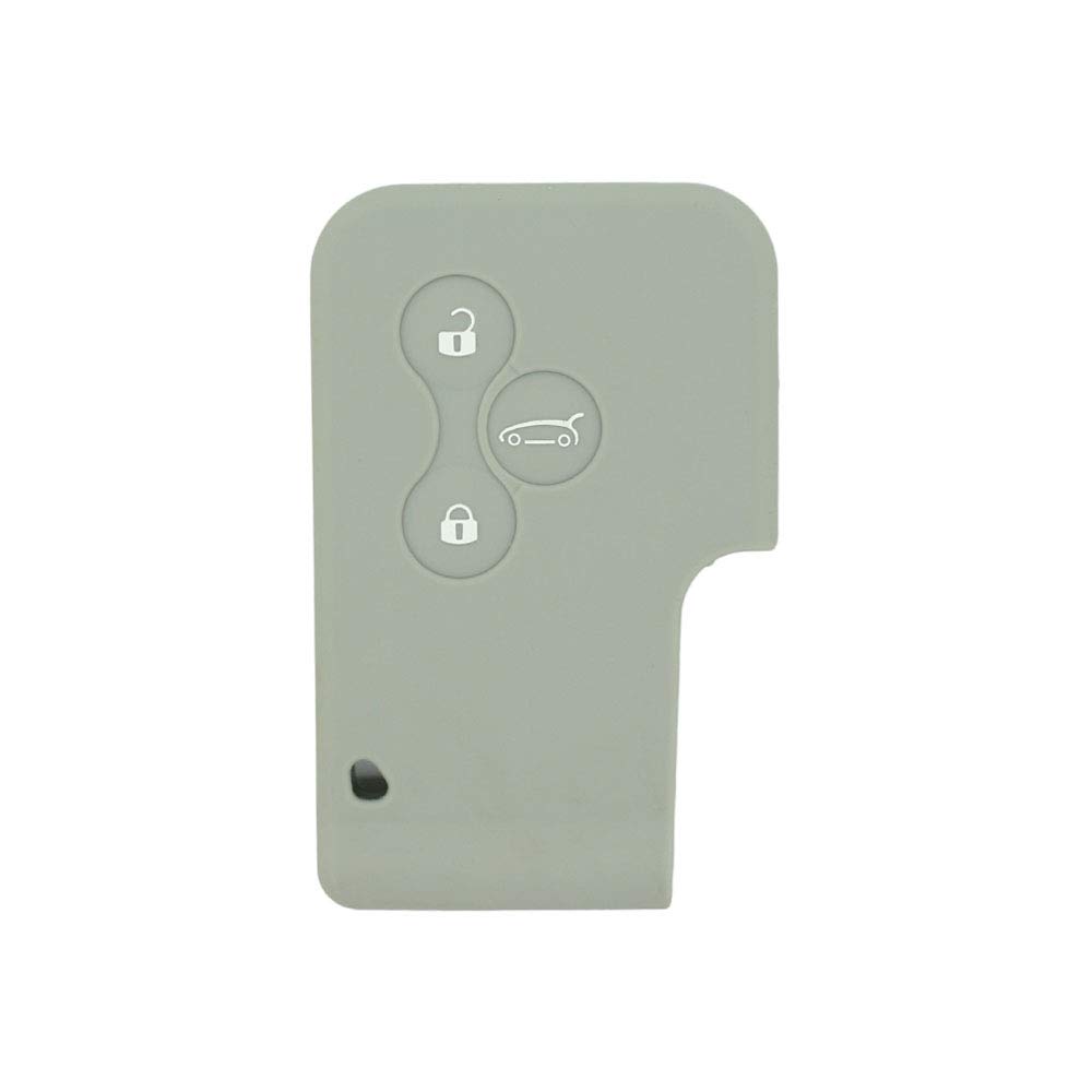 BROVACS Silicone Cover Protector Case Holder Skin Jacket Compatible with RENAULT 3 Button Smart Card Key Remote Fob CV2351 Grey