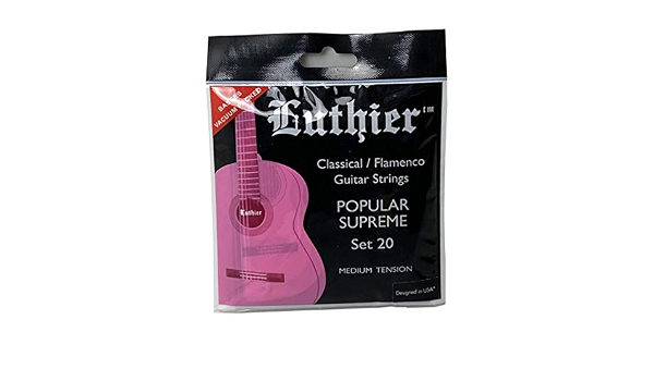 CUERDAS LUTHIER 20 GUITARRA CLASICA LU20 TENSION MEDIA - Musical Princesa