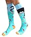 Compression Socks Women & Men 20-30mmhg by Wave (Cat & Fishes, L/XL)