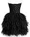 FAIRY COUPLE Tulle Strapless Evening Cocktail Party Homecoming Dress D0237 12 Black