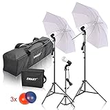 Emart Studio LED Photography Umbrella Lighting Kit, 500W 5500K LED Photo Lights for Camera Lighting, Continuous Lighting, Portrait Video Shooting - Umbrella Reflector Light