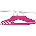 Closet Complete Premium Quality, True-Heavyweight, 80-gram, Virtually-UNBREAKABLE Velvet Hangers, Ultra-Thin, Space Saving, No Slip Hangers, Best for SUIT, Dress, Pants, Shirt, 360° Spin, CHROME Hooks, Pink Set of 50