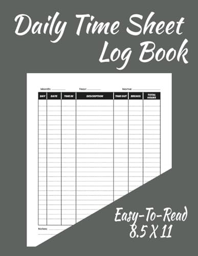 Daily Time Sheet Log Book (Grey)