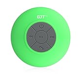 GJTWireless Bluetooth Waterproof Shower Speaker:3.0 Speaker, Mini Water Resistant Wireless Shower Speaker,Portable Speakerphone with Built-in Mic,Bathroom,Pool,Boat,Beach,&Outdoor(Green)