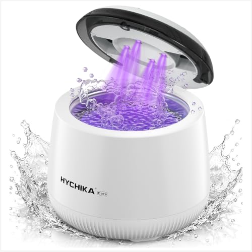 Limpiador Ultrasonidos Dental con Luz UV-C,Resistente al Agua,48kHz con Temporizador,4 Modos,200mL.Ideal para Prótesis Dentales,Alineadores,Protectores Bucales y Férulas Nocturnas.Blanco. | Resistente al Agua