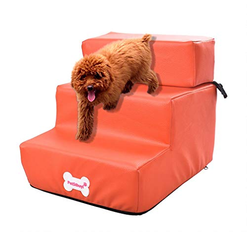 image for Jinjin Pet Stair Waterproof Leather Foldable Pet Stair Detachable Pet 