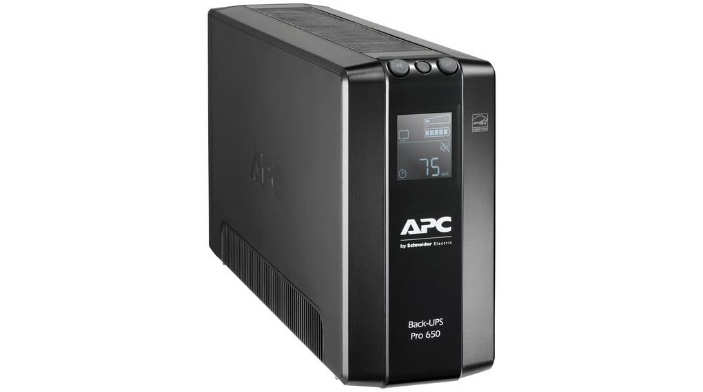 APC by Schneider Electric Back UPS Pro - BR650MI - UPS 650VA (6 IEC Outlets, LCD Interface, 1GB Dataline Protection)