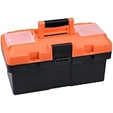 GANCHUN 14-inch Consumer Storage and Toolbox for Tool or Craft Storage,Locking Lid and Extra Storage.