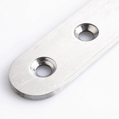 SamIdea 5-Pack 127x20x3mm SUS-304 Corner Brace Straight Support Shelf Brackets,4 Install Holes,with 20PCS Stainless Steel Screws - Thumbnail 4