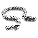 INBLUE 8mm Wide 316L Stainless Steel Bracelet Byzantine Link Chain Bracelet for Men Women Water Resistance (5 Colors - Silver Black Gold Silver and Silver and Gold, 4 Lengths - 7.5