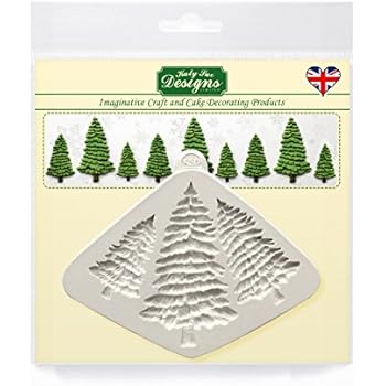 Fir Trees Silhouettes Silicone Mold for Cake Decorating, Cupcakes, Sugarcraft, Candies and Clay, Food Safe, Made in the UK