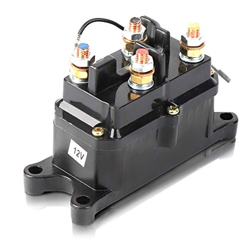 12V 250A Winch Solenoid Relay Contactor, ISSYZONE Off-road Winch Rocker Thumb Switch with 6 Protecting caps for ATV UTV 2000-5000lbs Winch