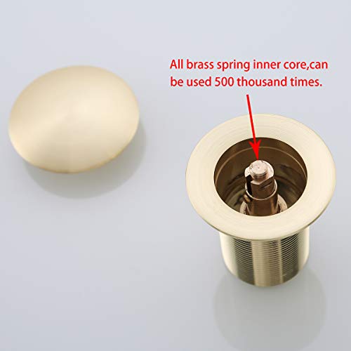 RANDOM Bathroom Faucet Vessel Vanity Sink Pop Up Drain Stopper without Overflow, Brushed Gold(Pop Up Drain Brushed Gold)