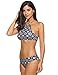 Ekouaer Womens Swimwear, High Neck Halter Bikini Top, Floral Swimsuits, Two Piece Bathing Suits, Triangle Bottoms for Juniors, Large, Bohemian Black