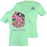 Simply Southern Preppy T-Shirt - Fun Giraffe on Julep with Flowers