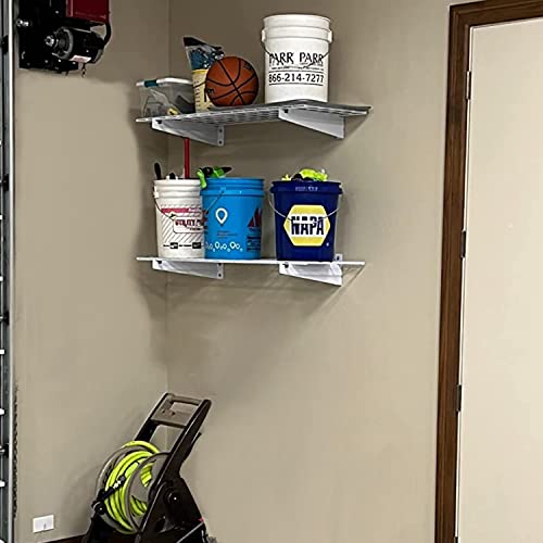 Wallmaster 2Pack 2x4ft Heavy Duty Garage Wall Shelving 45inchby15