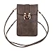 KISS GOLD (TM) Luxury Matte PU Leather Mini Crossbody Single Shoulder Bag Cellphone Pouch (Model A-Grey)