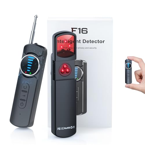 Kiangvest 7-in-1 Hidden Camera Detectors, AI Chip Anti-Spy Camera Finder, GPS Tracker & Bug Detector, Portable RF Signal Scanner for Hotel, Dressing Room, Bathrooms, Cars & Travel Security (Black)