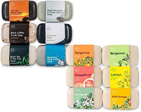 O Naturals Deluxe Variety 2 Pack, 12 Unique Different Bars of Soap. Best Holiday Gift Set for Women & Men. Premium Skin Care Spa Bath & Body Gift Set Kit. Vegan Soap with Organic Ingredients. 4oz Each