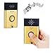 Wireless Voice Intercom Doorbell, Adv-one Portable Door Bell Chimes with 1 Push Button Transmitter and 1 Receiver, Battery Operated Over 600 feet Range Doorbell Kits (Gold)