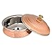 Zap Impex Set of 2, Copper Tableware Serving Bowl Indian Serveware Handi Set, Tureen Copper Stainless Steel Serving Dishes For Serving your favourite Dish with a Traditional Touch (No: 2 (15 cm))