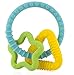 Nuby Chewy Charms Neutral/Star and Triangle Silicone Teether, Teal/Green/Yellow