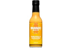 Pineapple And Habanero Hot Sauce By Bravado Spice Gluten Free, Vegan, Low Carb, Paleo Hot Sauce All Natural 5 oz Hot Sauce Bottle Award Winning Gourmet Hot Sauce