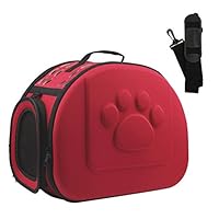 AriTan Pet Travel Carrier, Soft-Sided Collapsible Portable EVA Cat Bag with Mesh Windows, Porous Design, Best for Small or Medium Dog and Cat (Large, red)