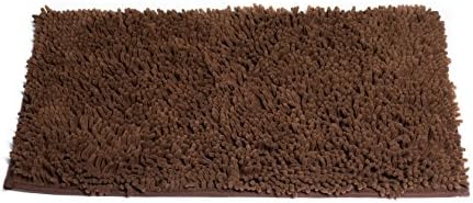 Klickpick Designs Thick Plush Bath Mats soft Bath Mat Chenille Washable Bath Rugs Microfiber shaggy Non Slip Bathroom Rug Anti Slip Absorbent Bath Rug Carpet with Non Skid Backing- Brown,18x28 Inches
