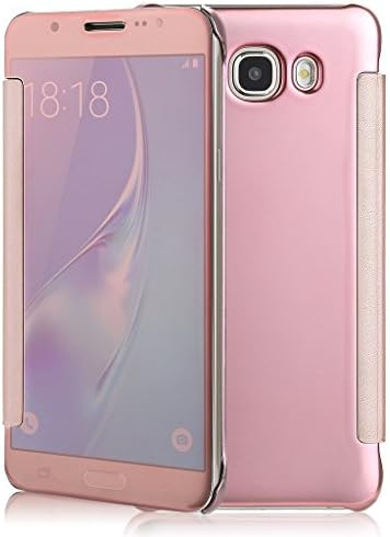iMusi Samsung Galaxy J7 Cases, Mirror Smart Clear View Window Flip Case Cover For Samsung Galaxy J7 2016 Version(J710)- Rose Gold