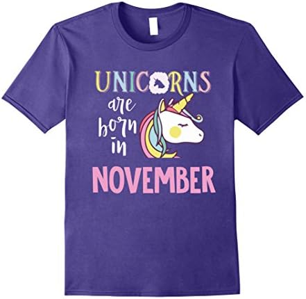Mens Unicorns Are Born In November T Shirt | Birthday Gift Idea 3XL Purple